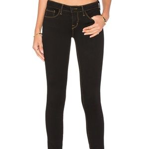 L'AGENCE Chantal Black Jeans with Orange Stitching